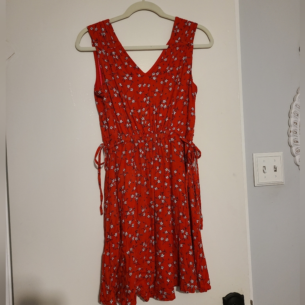 Floral Red Mini Dress